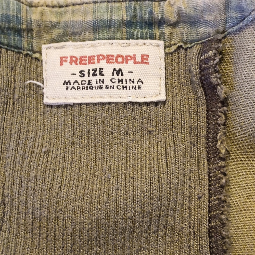 Free People Olive Green Khaki And Knit Mini Dress - Picture 5 of 9